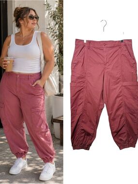 NWT American Eagle Rose Cargo Pants Sz 18 Balloon Jogger Streetwear Off Duty